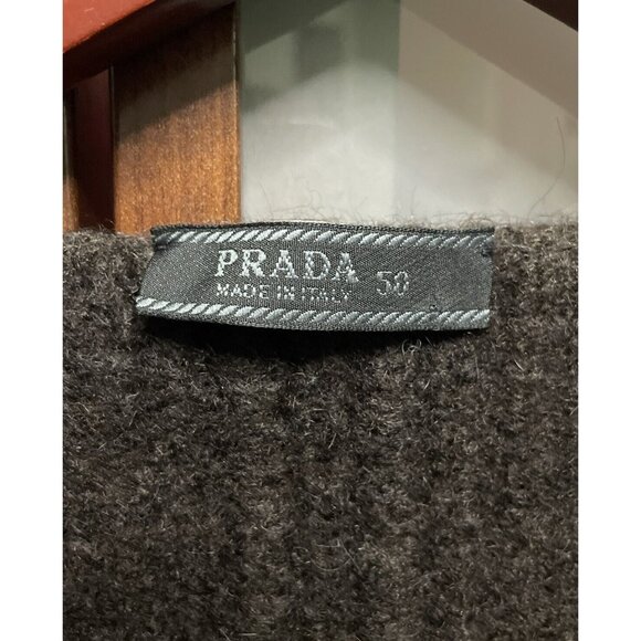 Prada Womens Brown Ombré Cable Knit Wool Blend Pullover Sweater Size 50 IT  14US - Picture 4 of 4